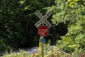 stop crossing road signage